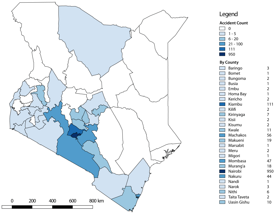 country accident count